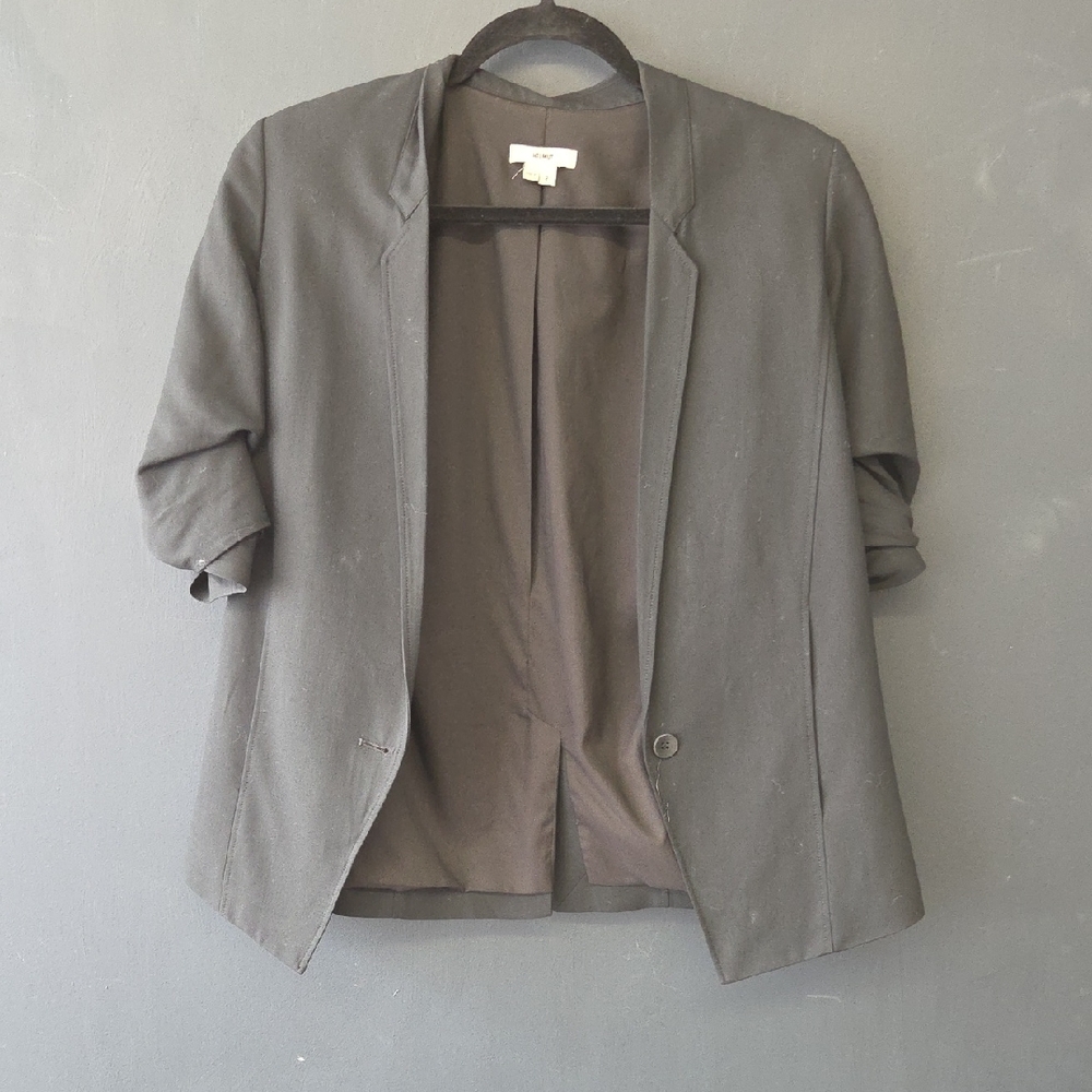 Helmut Lang Black Blazer Modern Open Front Design